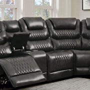 Diamond tufted design faux leatherette power recliner sectional sofa by Furniture of America additional picture 3