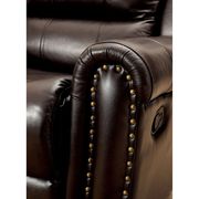 Traditional recliner sofa in brown leather by Furniture of America additional picture 2