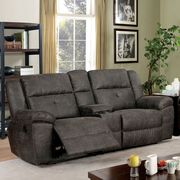 Dark brown transitional sofa w/ 2 recliners by Furniture of America additional picture 3