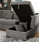 Unique wrap-around design gray fabric sectional sofa additional photo 2 of 2