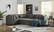 Unique wrap-around design gray fabric sectional sofa by Furniture of America additional picture 3