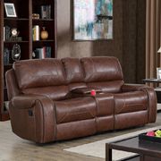 Brown transitional power recliner sofa additional photo 2 of 3