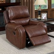 Brown transitional power recliner sofa additional photo 3 of 3