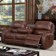 Brown transitional power recliner sofa additional photo 4 of 3