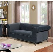 Gray Velvet-like Fabric Traditional Sofa by Furniture of America additional picture 2