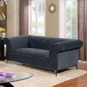 Gray Velvet-like Fabric Traditional Sofa by Furniture of America additional picture 3