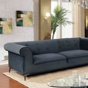 Gray Velvet-like Fabric Traditional Sofa by Furniture of America additional picture 5