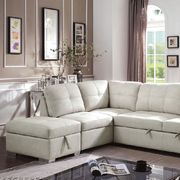 Beige contemporary sectional w/ sleeper by Furniture of America additional picture 2