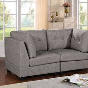 Modular design gray fabric tufted seats and backs loveseat additional photo 2 of 1