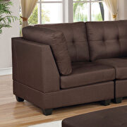 Modular design brown linen-like fabric sofa additional photo 2 of 5