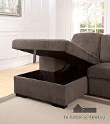 Multi-functional button tufted warm gray fabric sectional sofa additional photo 2 of 3
