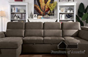 Light brown nabuck fabric contemporary sectional sofa additional photo 2 of 6