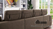 Light brown nabuck fabric contemporary sectional sofa additional photo 3 of 6