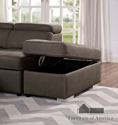 Light brown nabuck fabric contemporary sectional sofa by Furniture of America additional picture 5