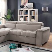 Light gray contemporary sectional w/ sleeper by Furniture of America additional picture 2