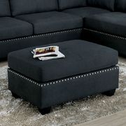 Gray contemporary sectional in linen-like fabric additional photo 2 of 3