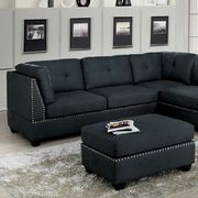 Gray contemporary sectional in linen-like fabric additional photo 3 of 3