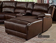 Transitional recliner sectional upholstered in brown durable leatherette by Furniture of America additional picture 2