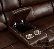Transitional recliner sectional upholstered in brown durable leatherette by Furniture of America additional picture 5