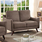 Light brown linen-like fabric transitional sofa additional photo 5 of 7
