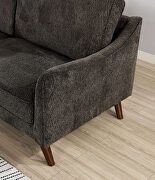 Mid-century modern style dark gray chenille fabric sofa additional photo 5 of 7