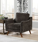Mid-century modern style dark gray chenille fabric chair additional photo 2 of 3