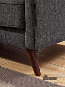 Gray linen-like fabric transitional sofa additional photo 4 of 6