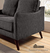 Gray linen-like fabric transitional sofa additional photo 5 of 6