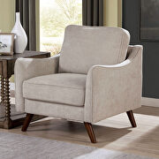 Mid-century modern style light gray chenille fabric sofa additional photo 2 of 6