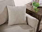 Mid-century modern style light gray chenille fabric sofa additional photo 4 of 6