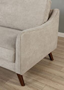 Mid-century modern style light gray chenille fabric sofa additional photo 5 of 6