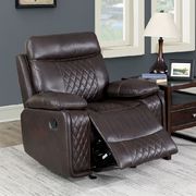 Brown Transitional Recliner sofa w/ diamond pattern by Furniture of America additional picture 2