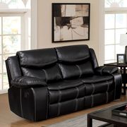 Black Transitional Sofa w/ 2 Recliners by Furniture of America additional picture 5