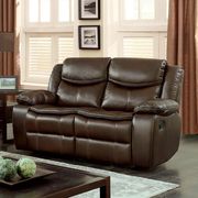 Brown transitional sofa w/ 2 recliners by Furniture of America additional picture 8