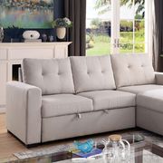 Light gray contemporary sleeper sectional additional photo 2 of 2