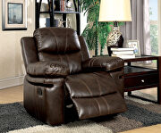 Brown bonded leather match recliner sofa additional photo 5 of 10