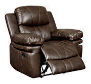 Brown bonded leather match recliner chair by Furniture of America additional picture 4