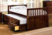Rich cherry finish cottage style captain twin bed by Furniture of America additional picture 2
