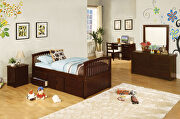 Dark walnut finish cottage style captain twin bed additional photo 2 of 1