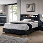 Geometric shape contemporary black finish king bed by Furniture of America additional picture 6