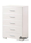 White/ chrome high gloss lacquer coating chest by Furniture of America additional picture 3