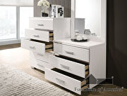 White/ chrome high gloss lacquer coating dresser by Furniture of America additional picture 3