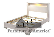 White/ chrome high gloss lacquer coating king bed by Furniture of America additional picture 11