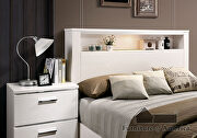 White/ chrome high gloss lacquer coating king bed by Furniture of America additional picture 15