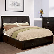 Espresso leatherette padded headboard contemporary bed w/ drawers by Furniture of America additional picture 2