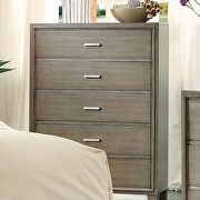 Gray/ silver leatherette button tufted headboard contemporary bed by Furniture of America additional picture 5