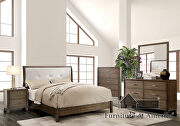 Gray/ silver leatherette button tufted headboard contemporary king bed by Furniture of America additional picture 9