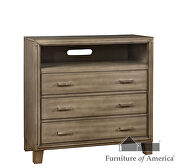 Gray solid wood contemporary media chest by Furniture of America additional picture 2