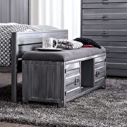 Hand brushed silver metal frame construction industrial bed additional photo 2 of 16