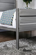 Hand brushed silver metal frame construction industrial full bed by Furniture of America additional picture 6
